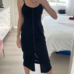 Vici Black Button-Down Dress